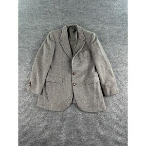 Vintage The Clothing Co Blazer 40 R Taupe Herringbone Milburn Tweed USA Sport  *